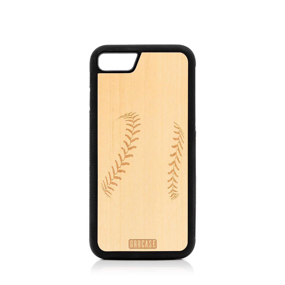 Baseball Stitches Design Wood Case For iPhone SE 2020 by GR8CASE