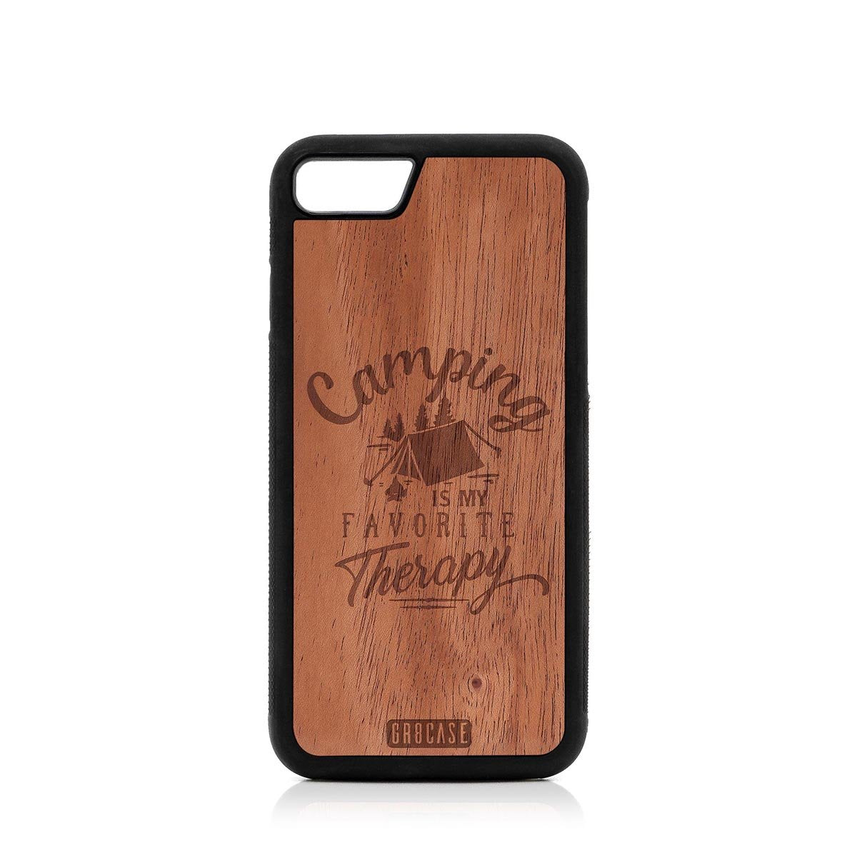 Camping Is My Favorite Therapy Design Wood Case For iPhone SE 2020 by GR8CASE