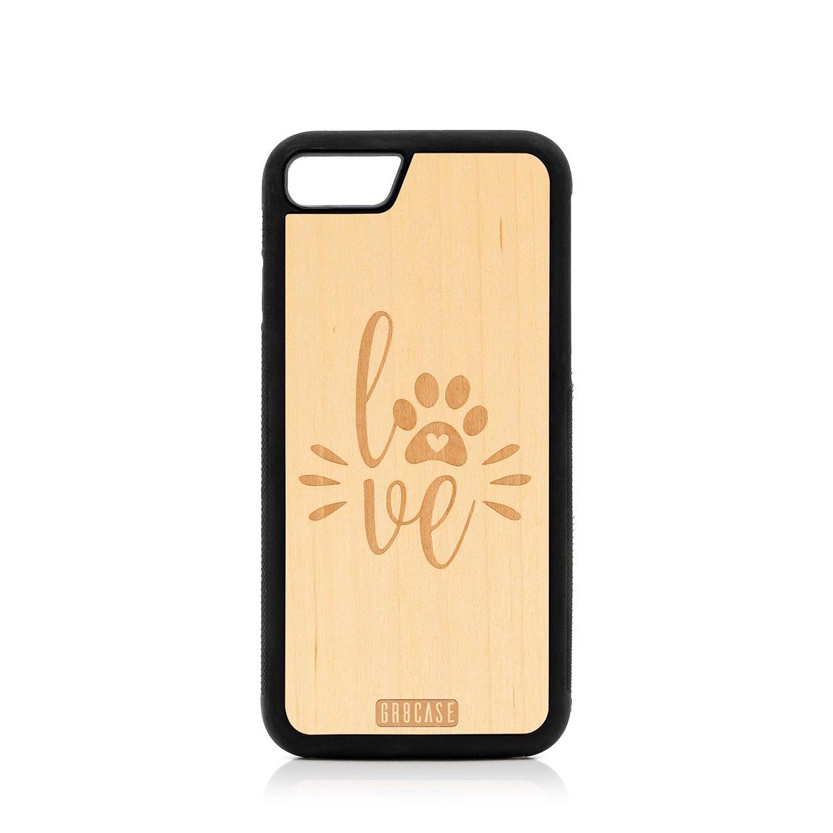 Paw Love Design Wood Case For iPhone SE 2020 by GR8CASE