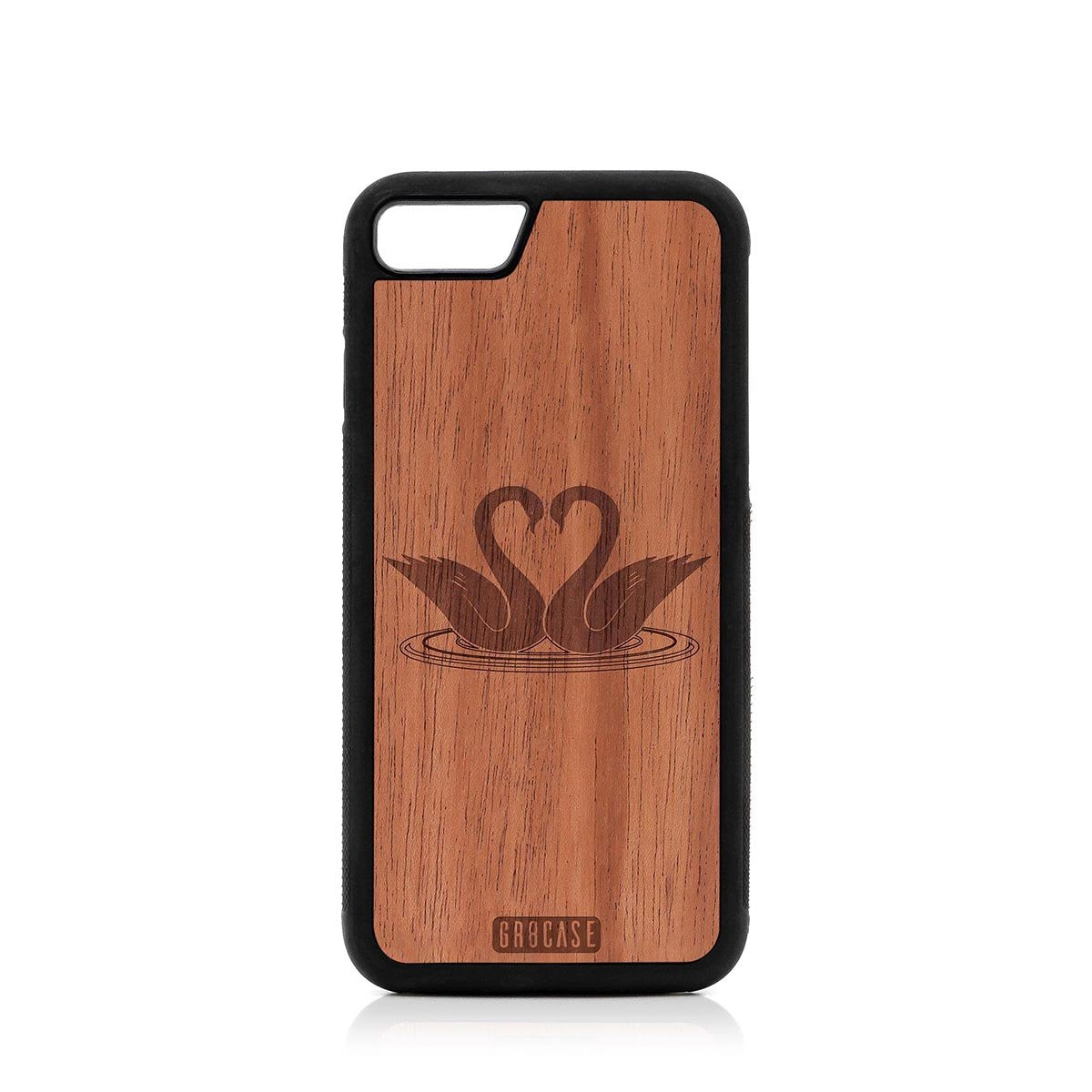 Swans Design Wood Case For iPhone SE 2020