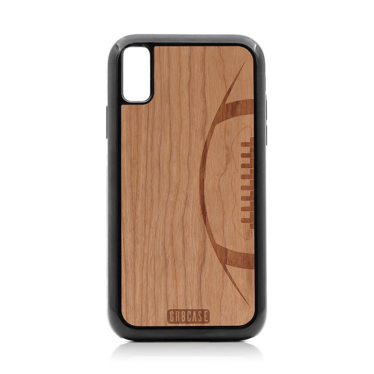 Football Design Wood Case For iPhone XR by GR8CASE
