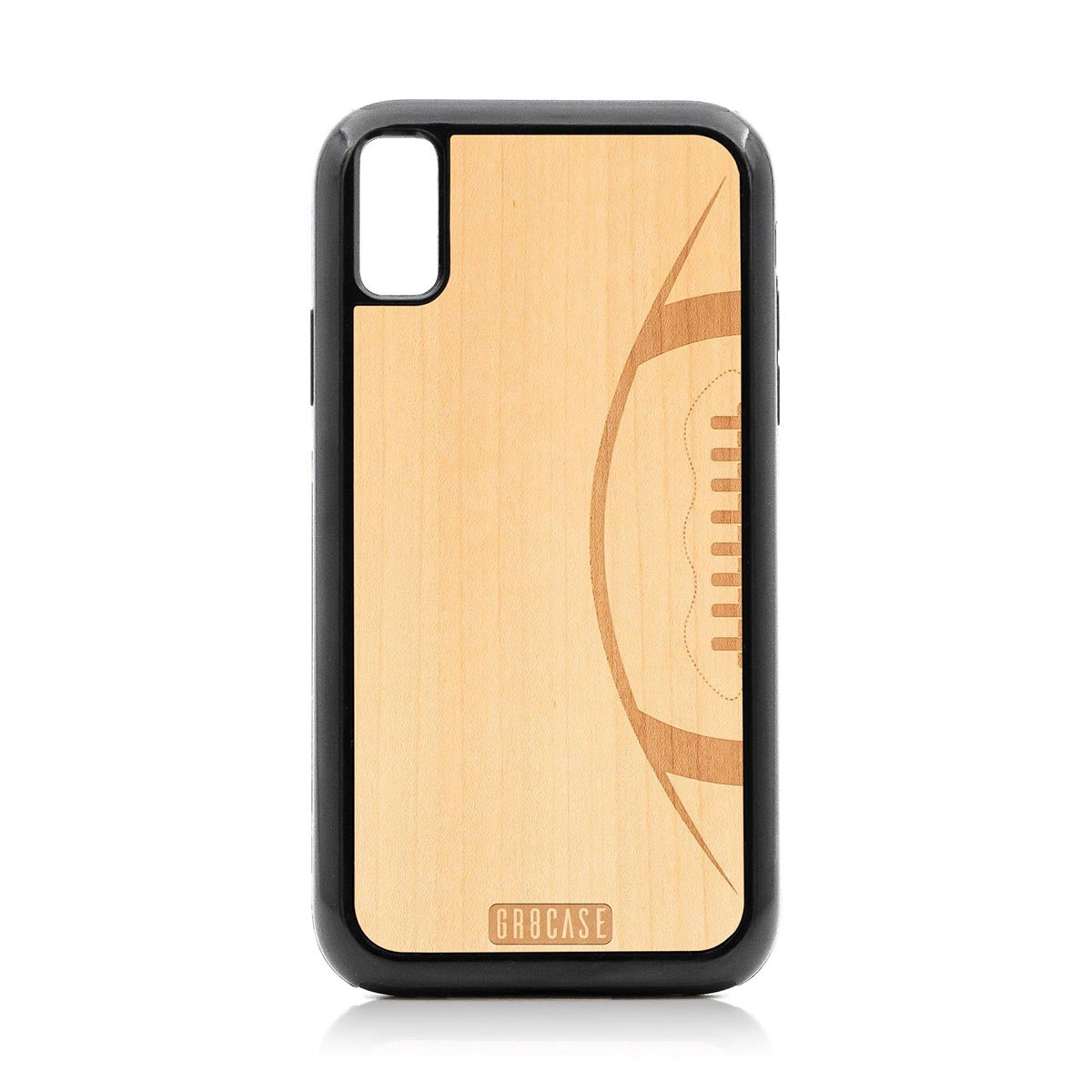 Football Design Wood Case For iPhone XR by GR8CASE