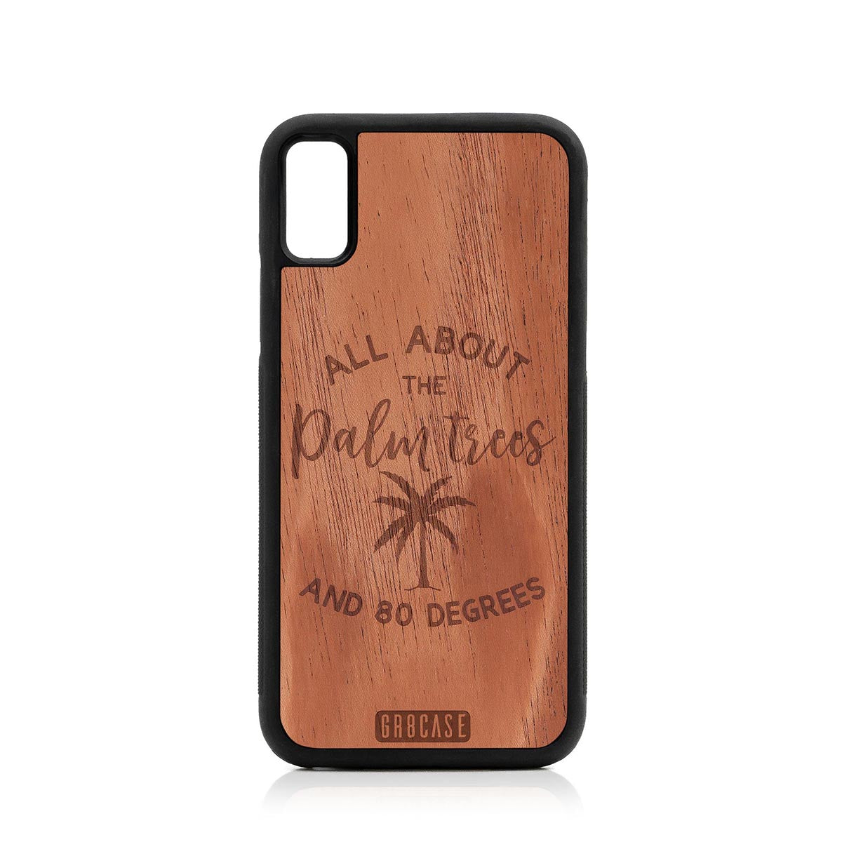 All About The Palm Trees and 80 Degrees Design Wood Case For iPhone XR by GR8CASE