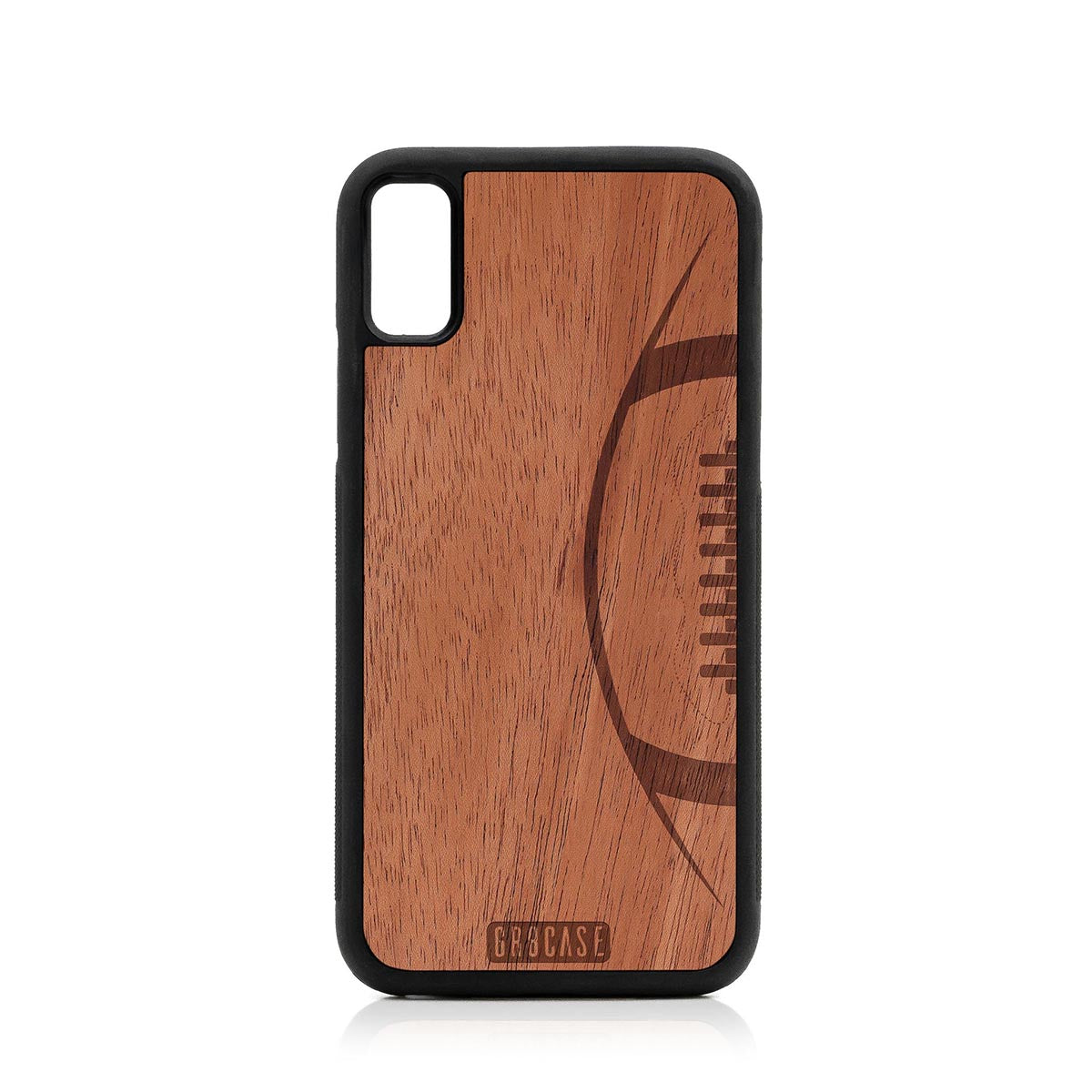 Football Design Wood Case For iPhone XR by GR8CASE