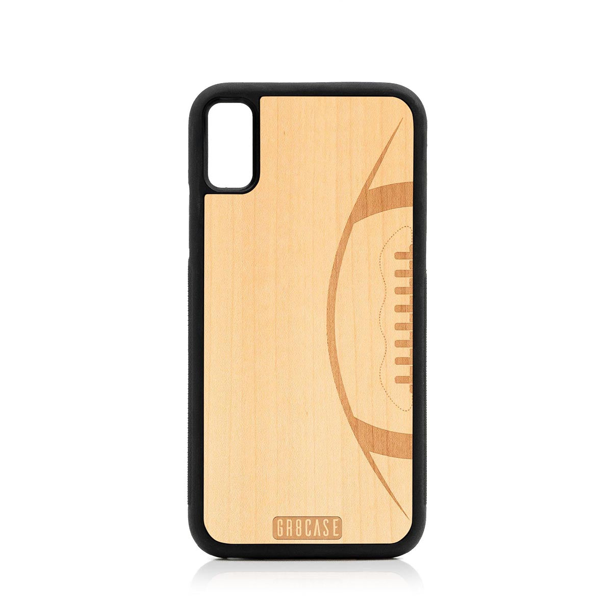 Football Design Wood Case For iPhone XS Max by GR8CASE