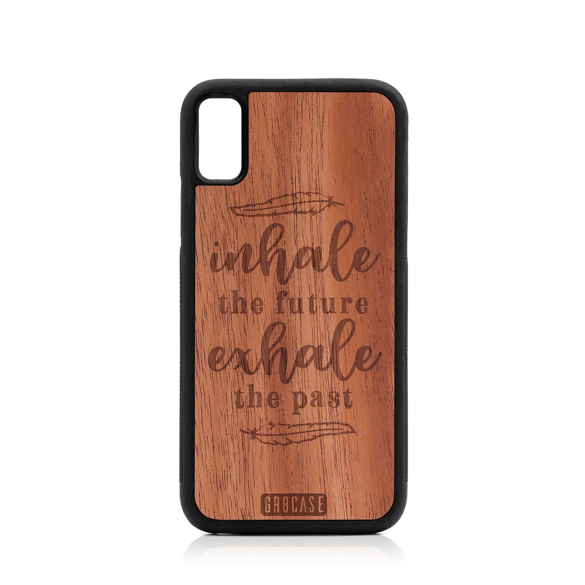 Inhale Future Exhale The Past Design Wood Case For iPhone X/XS by GR8CASE
