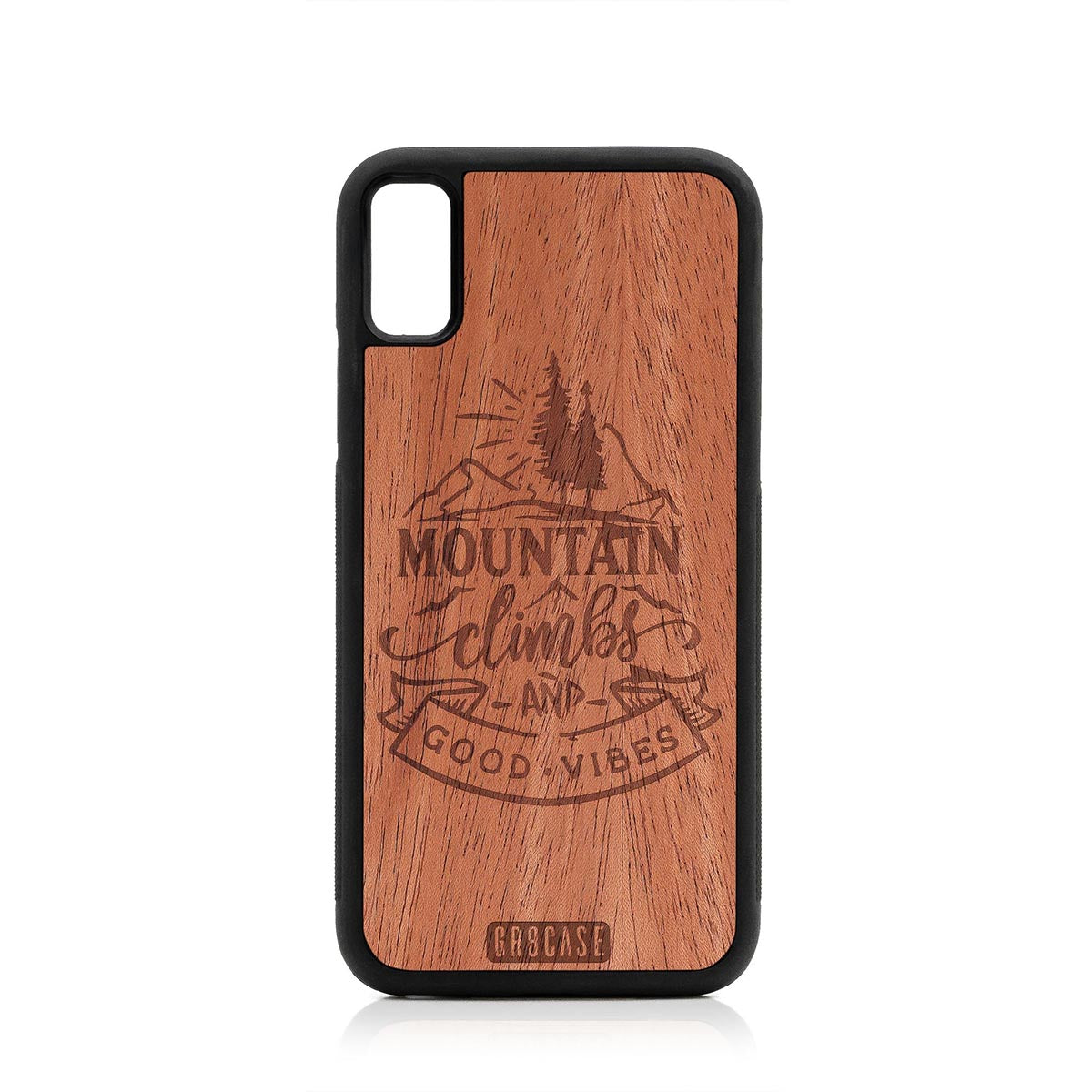 Mountain Climbs And Good Vibes Design Wood Case For iPhone XS Max by GR8CASE
