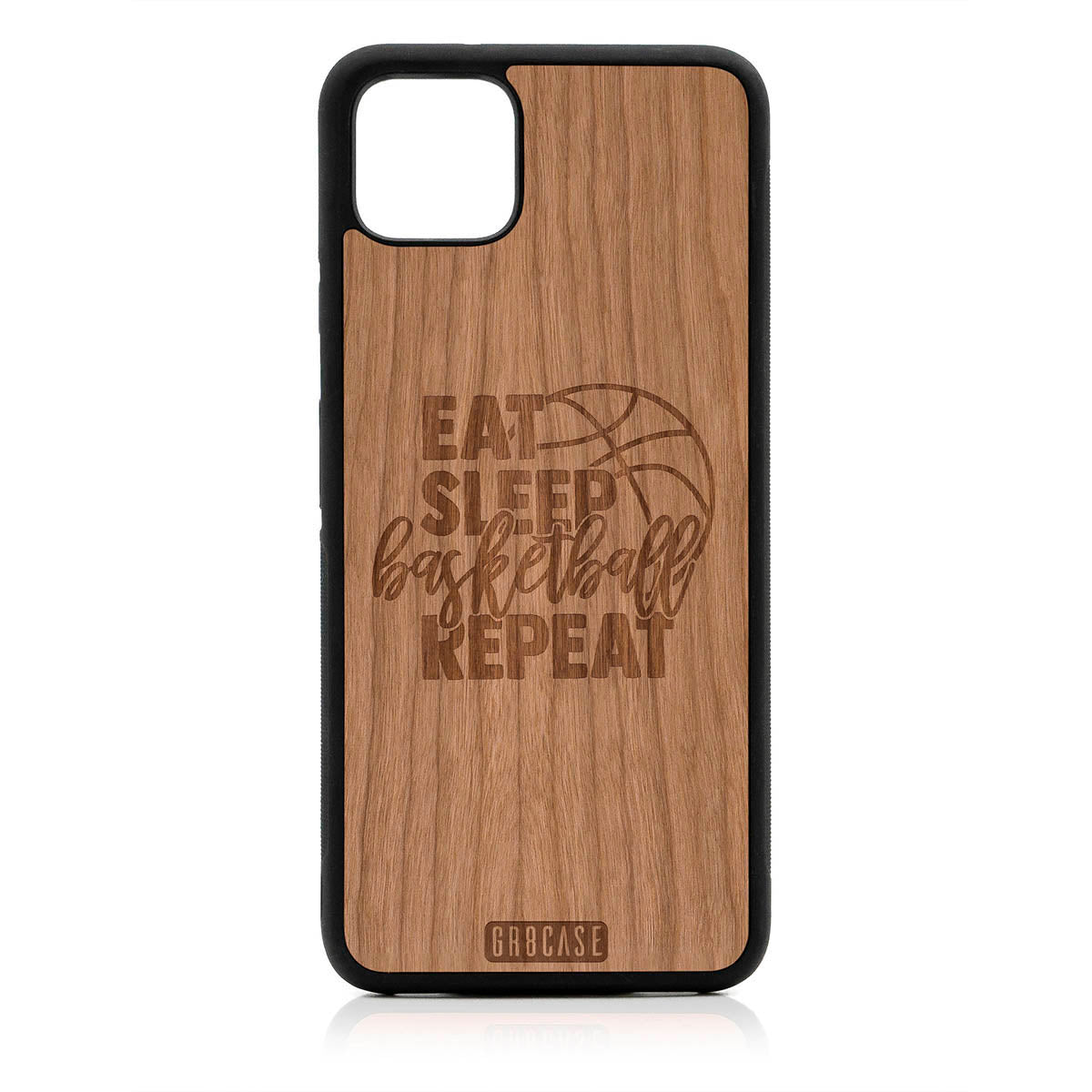 Eat Sleep Basketball Repeat Design Wood Case For Google Pixel 4XL