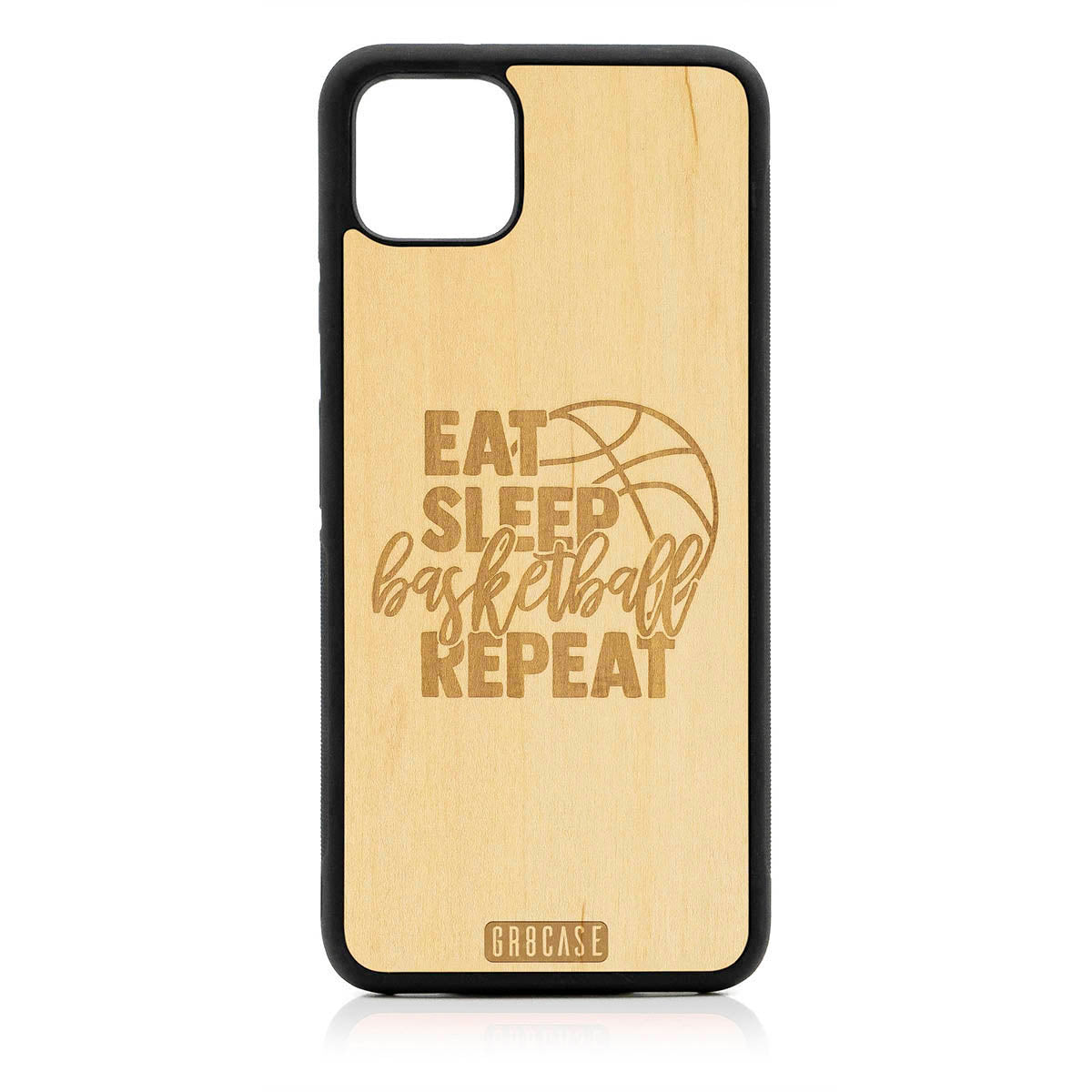 Eat Sleep Basketball Repeat Design Wood Case For Google Pixel 4XL