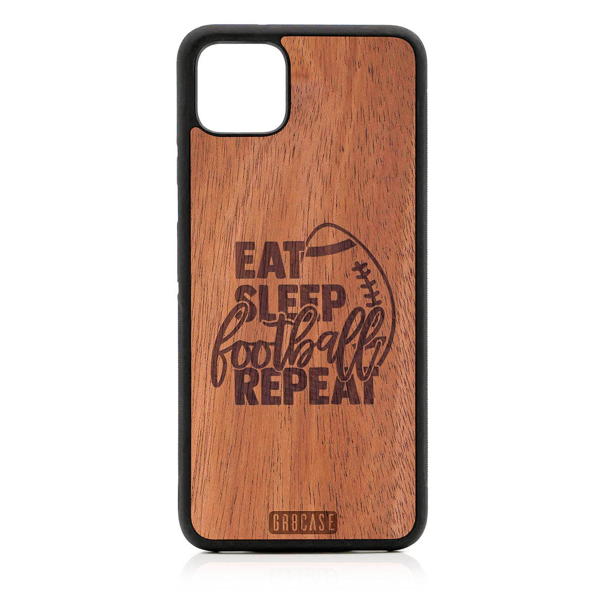 Eat Sleep Football Repeat Design Wood Case For Google Pixel 4XL