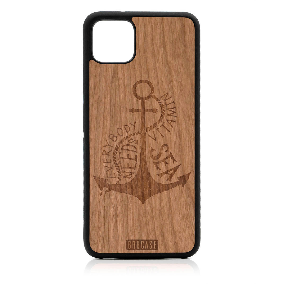 Everybody Needs Vitamin Sea (Anchor) Design Wood Case For Google Pixel 4XL by GR8CASE