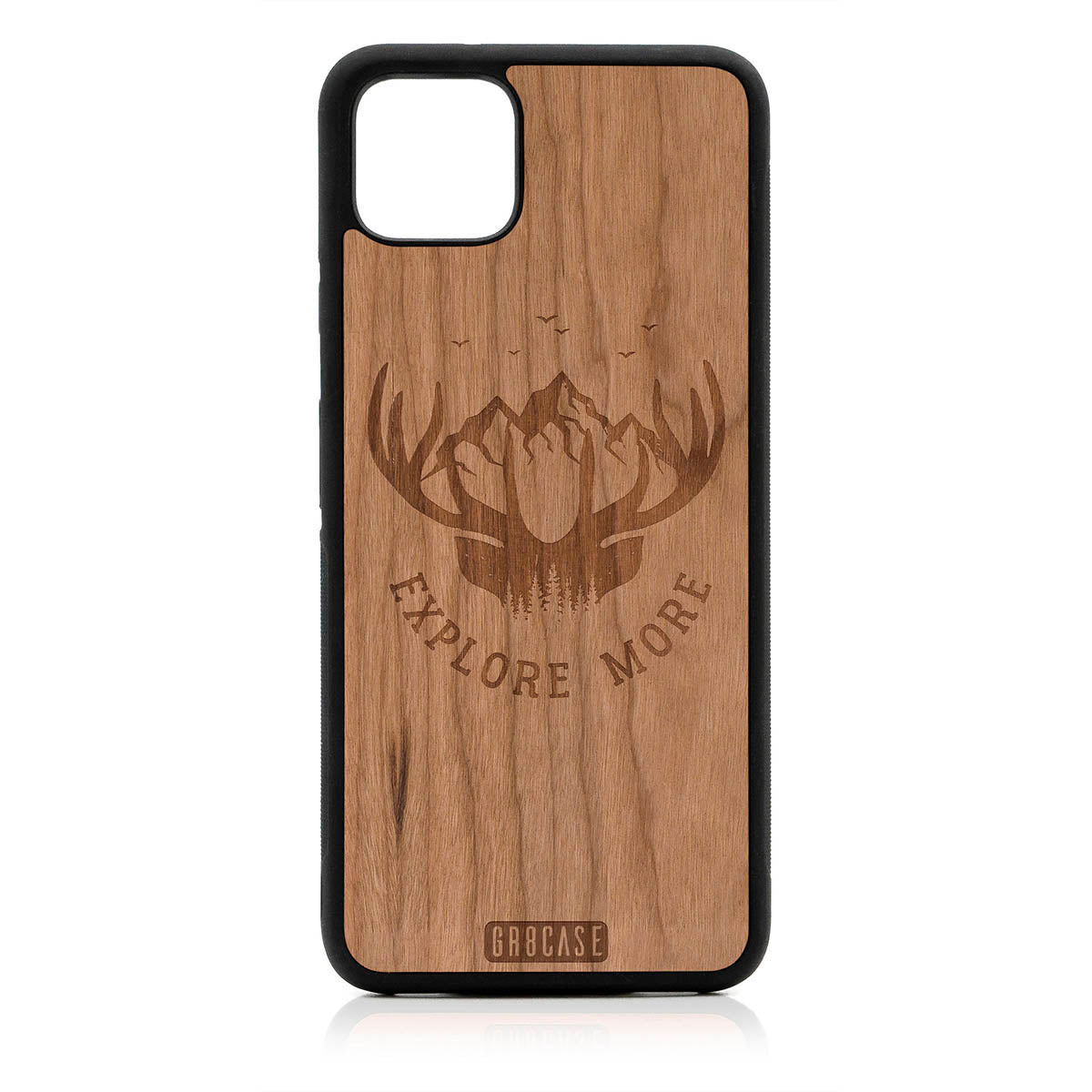 Explore More (Forest, Mountains & Antlers) Design Wood Case For Google Pixel 4XL by GR8CASE