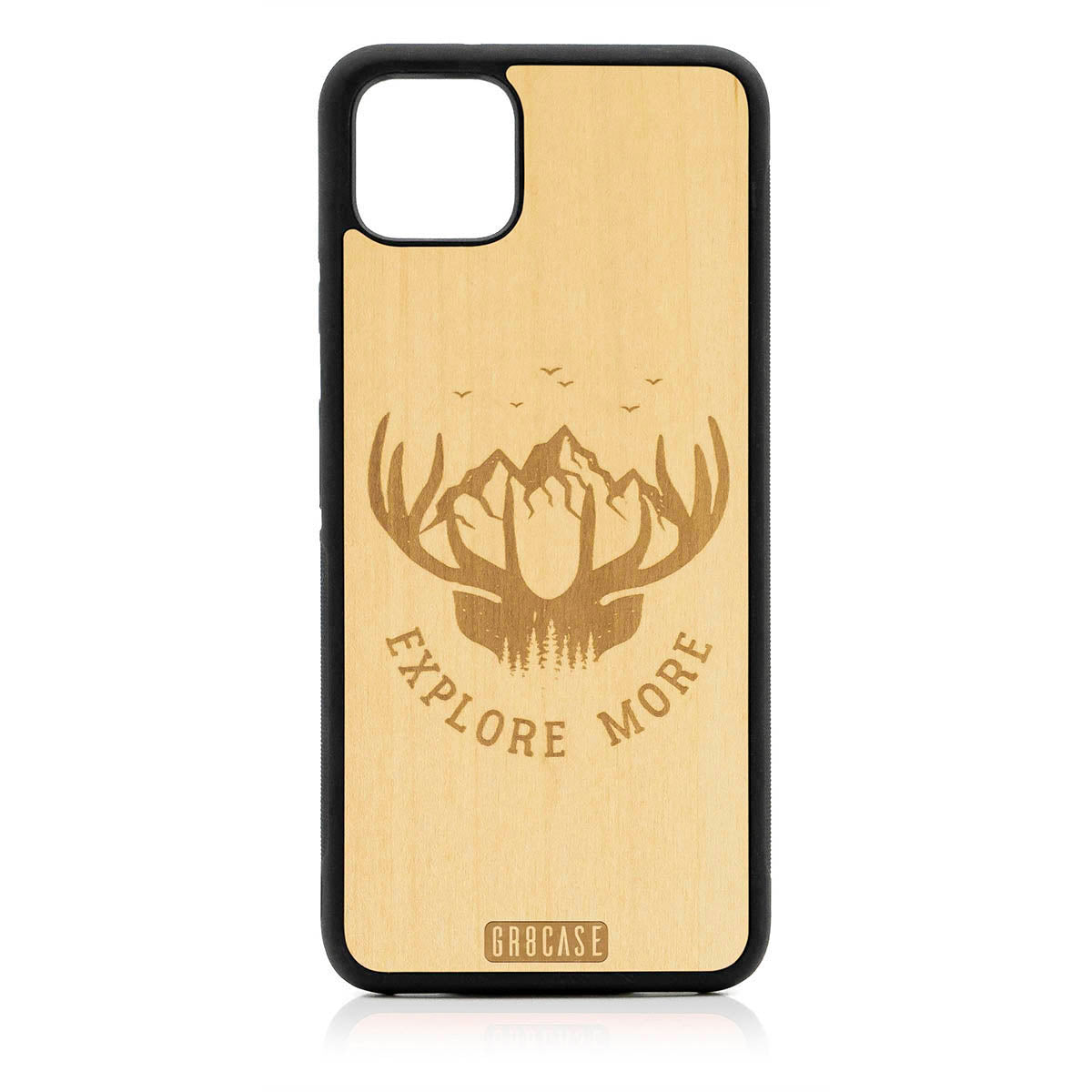 Explore More (Forest, Mountains &amp; Antlers) Design Wood Case For Google Pixel 4XL by GR8CASE