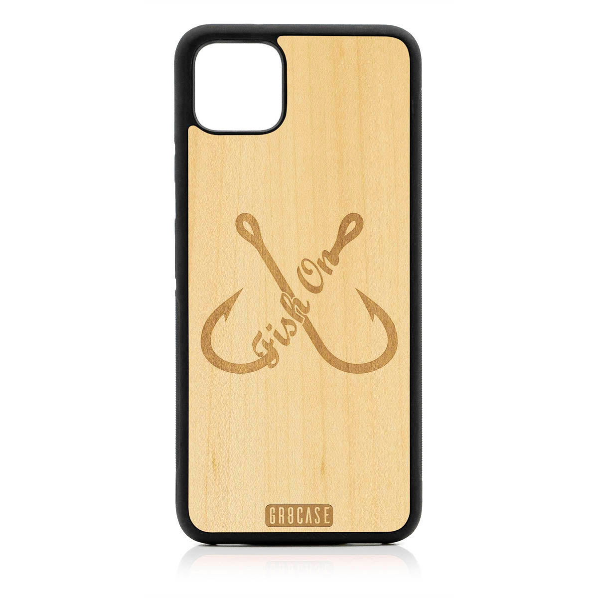 Fish On (Fish Hooks) Design Wood Case For Google Pixel 4XL by GR8CASE