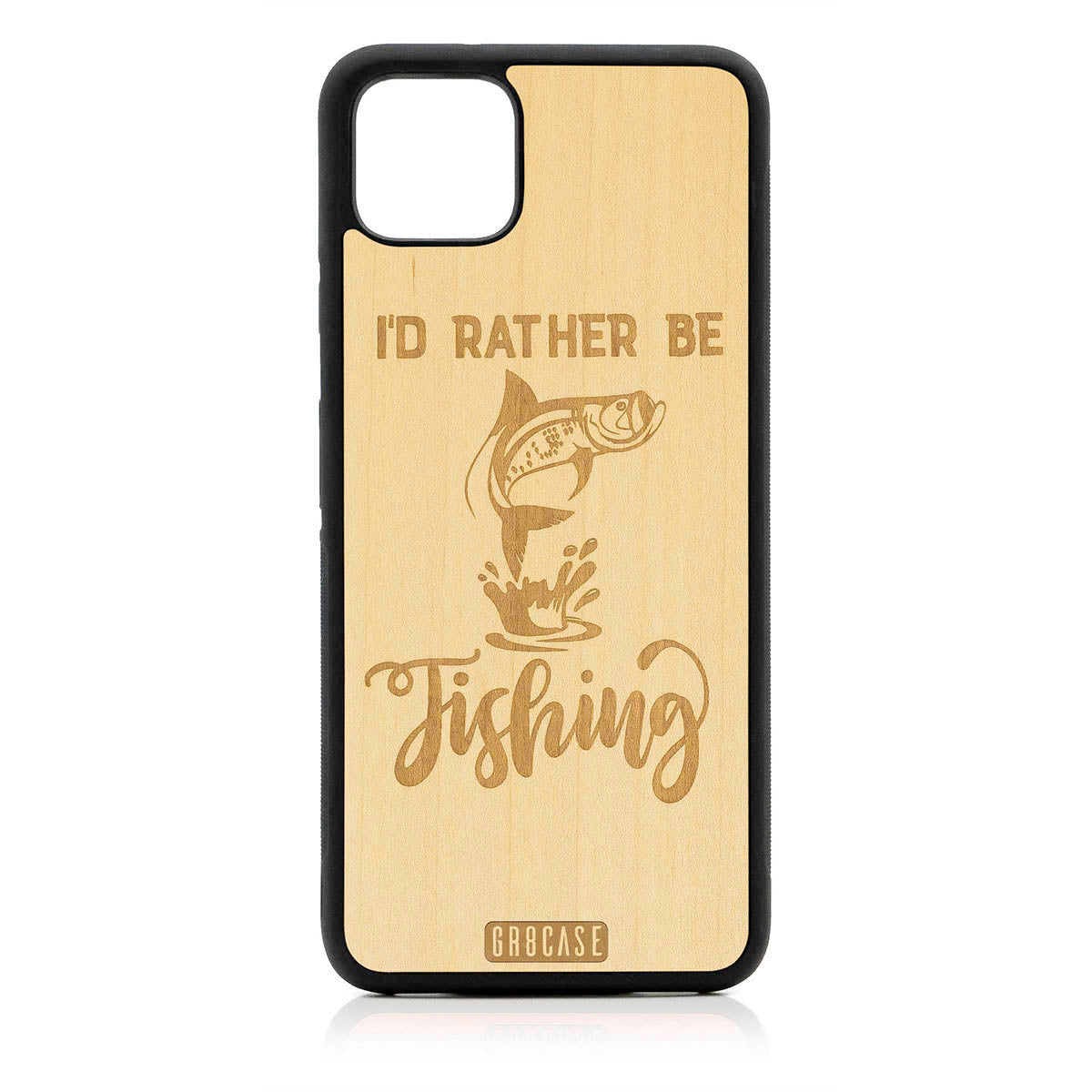 I&#39;D Rather Be Fishing Design Wood Case For Google Pixel 4XL