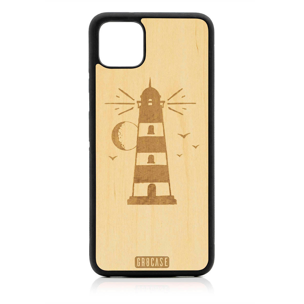 Midnight Lighthouse Design Wood Case For Google Pixel 4XL