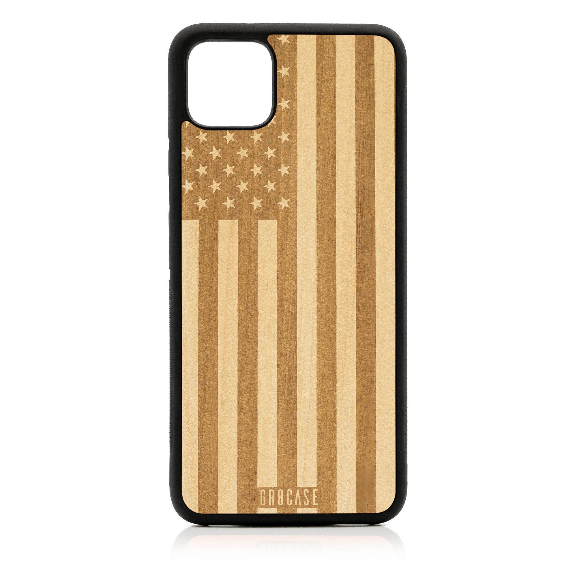 USA Flag Design Wood Case Google Pixel 4XL
