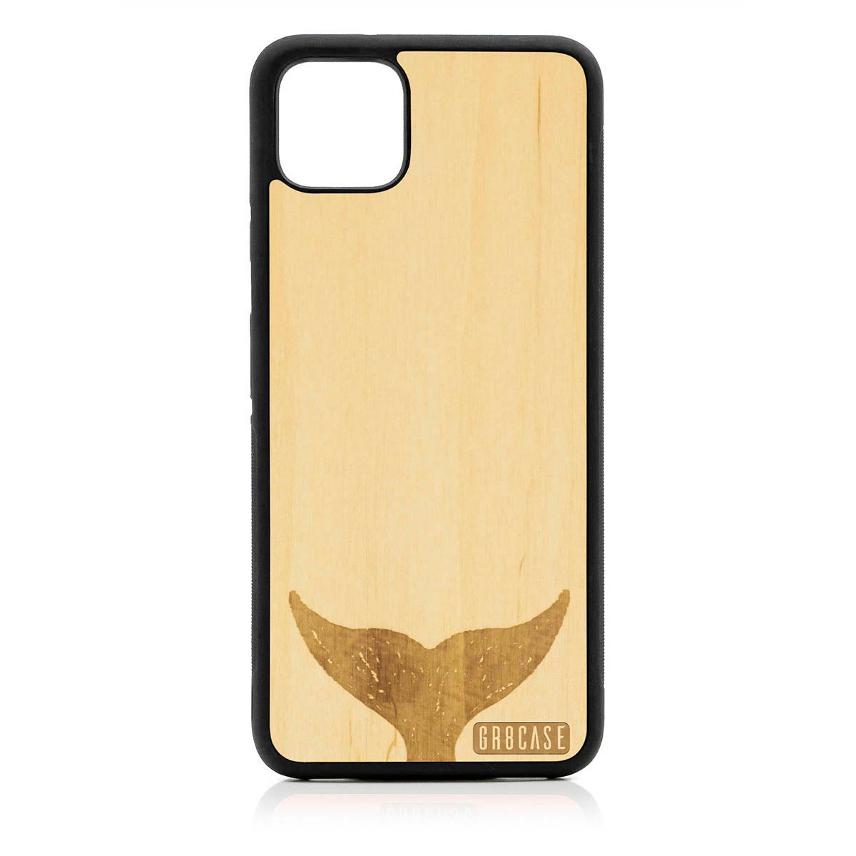 Whale Tail Design Wood Case For Google Pixel 4XL