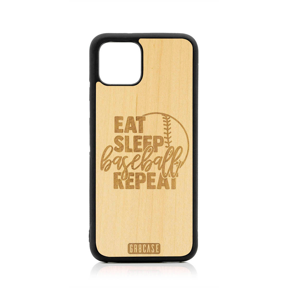 Eat Sleep Baseball Repeat Design Wood Case For Google Pixel 4