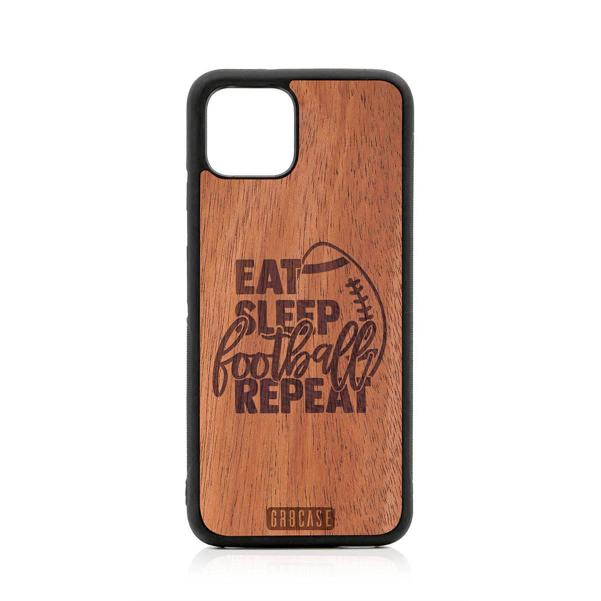 Eat Sleep Football Repeat Design Wood Case For Google Pixel 4