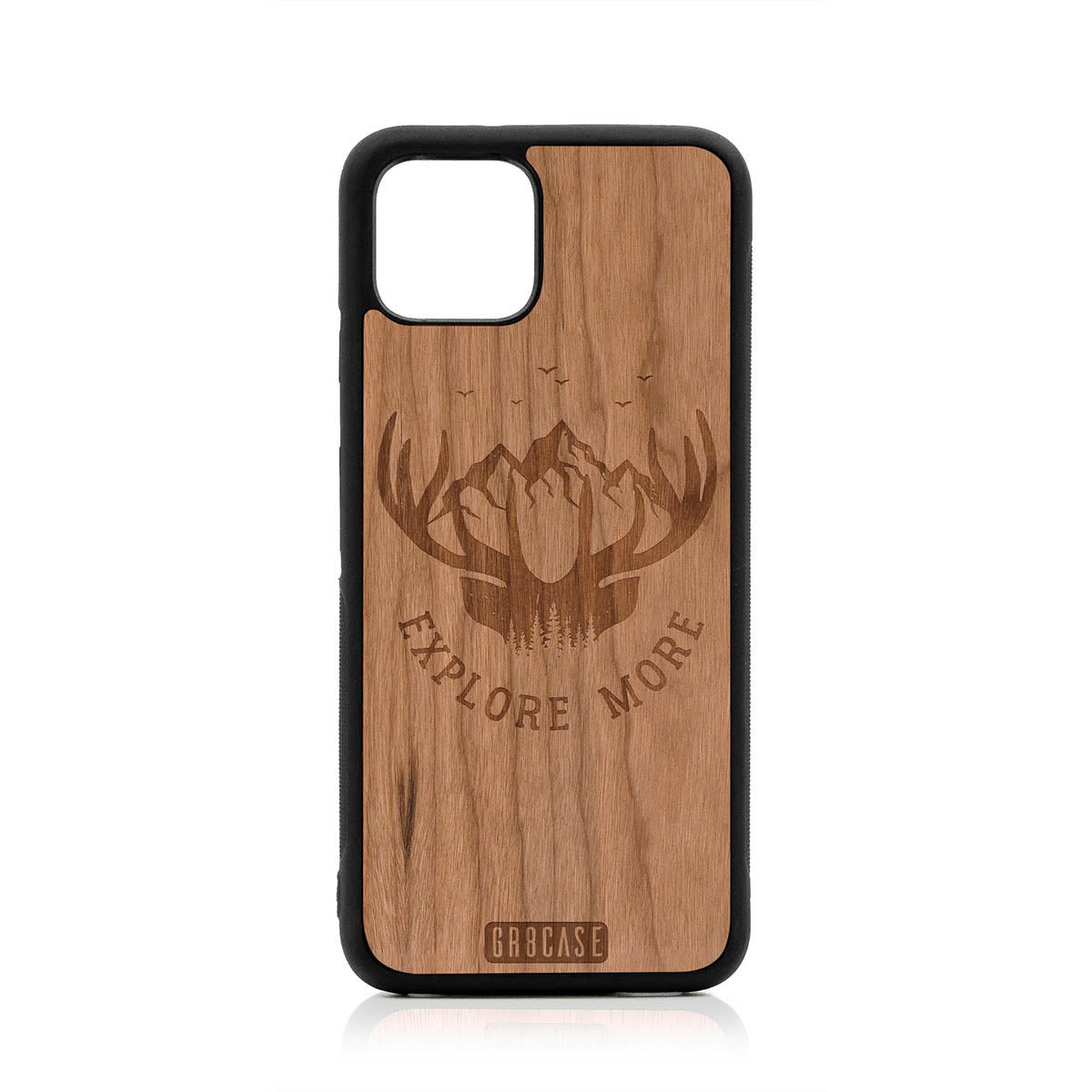 Explore More (Forest, Mountains & Antlers) Design Wood Case For Google Pixel 4 by GR8CASE
