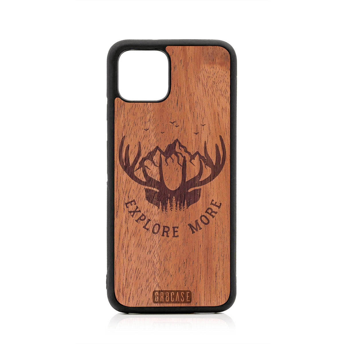 Explore More (Forest, Mountains &amp; Antlers) Design Wood Case For Google Pixel 4 by GR8CASE