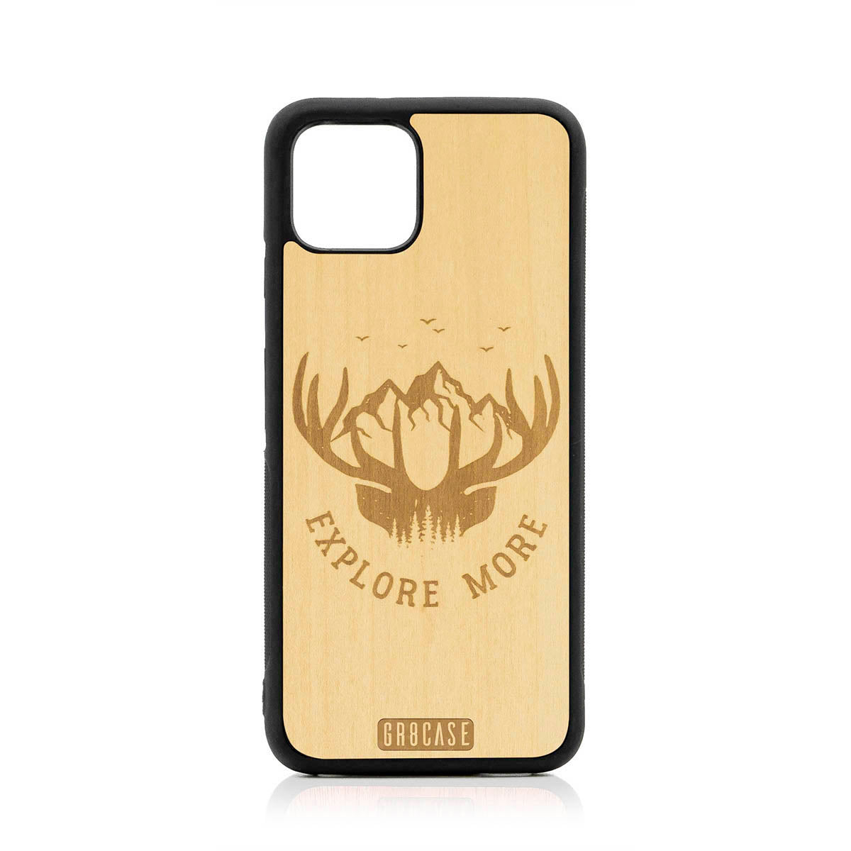 Explore More (Forest, Mountains &amp; Antlers) Design Wood Case For Google Pixel 4 by GR8CASE