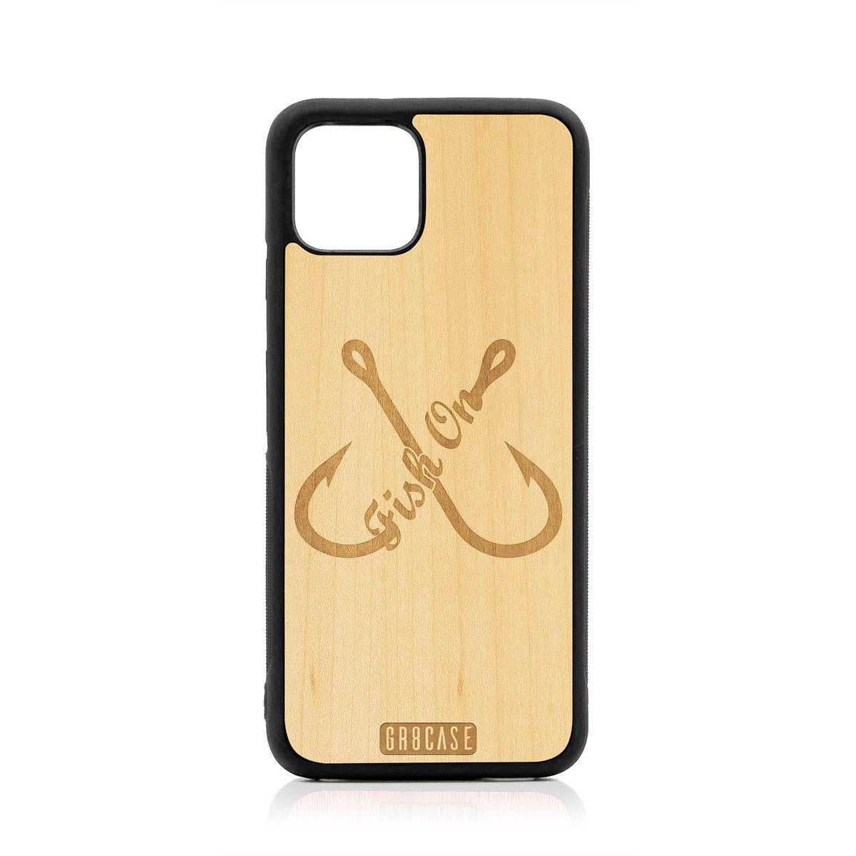 Fish On (Fish Hooks) Design Wood Case For Google Pixel 4 by GR8CASE