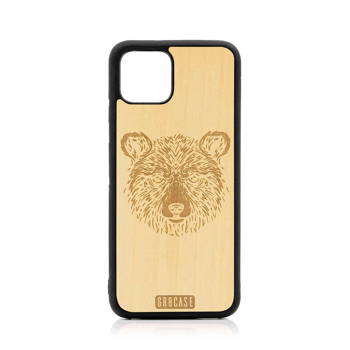 Furry Bear Design Wood Case For Google Pixel 4