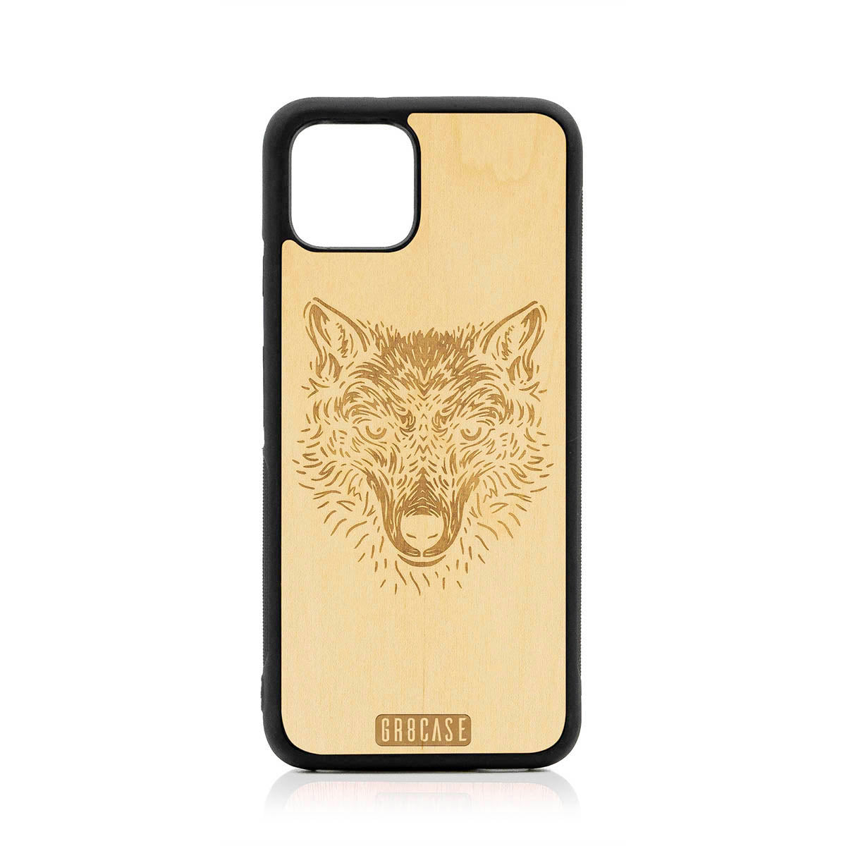Furry Wolf Design Wood Case For Google Pixel 4