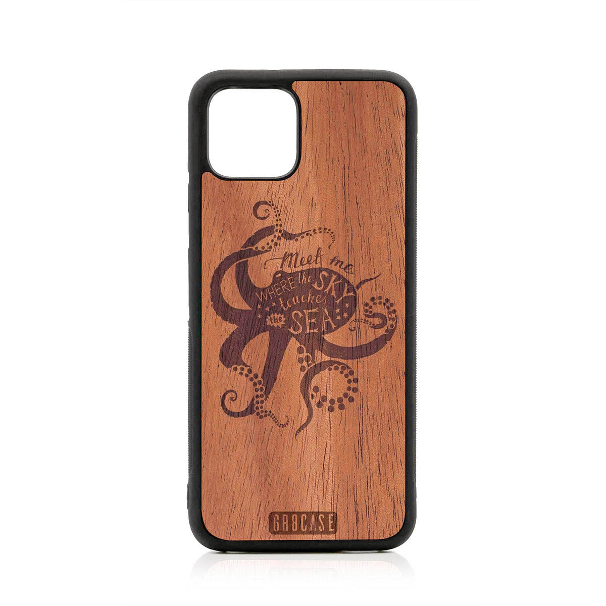 Meet Me Where The Sky Touches The Sea (Octopus) Design Wood Case For Google Pixel 4