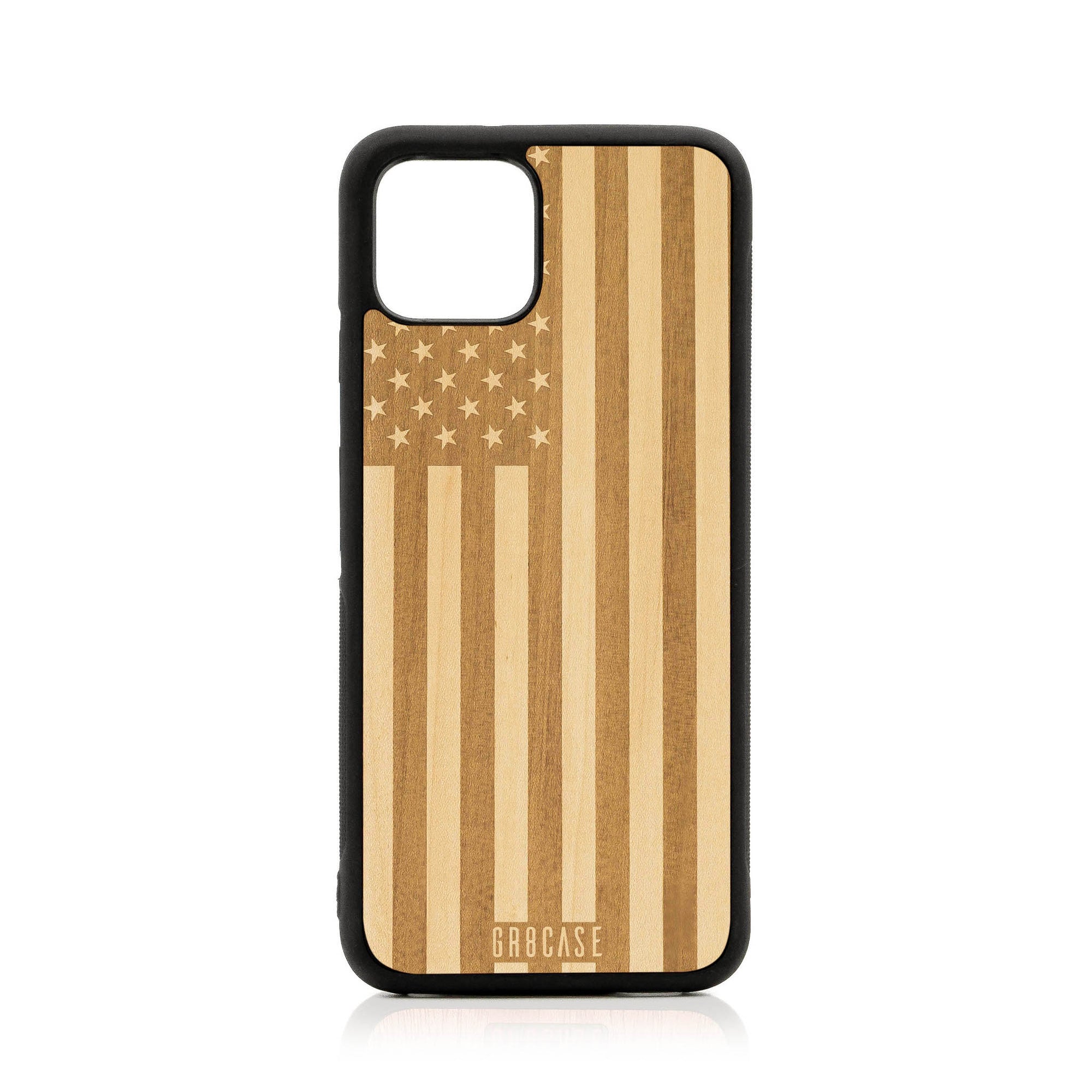 USA Flag Design Wood Case Google Pixel 4