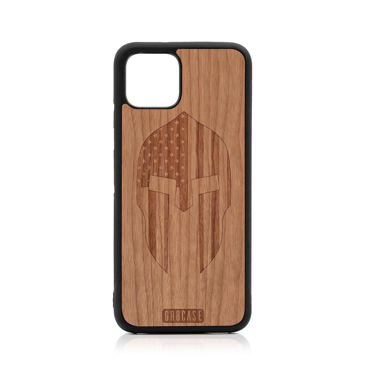 USA Spartan Helmet Design Wood Case Google Pixel 4