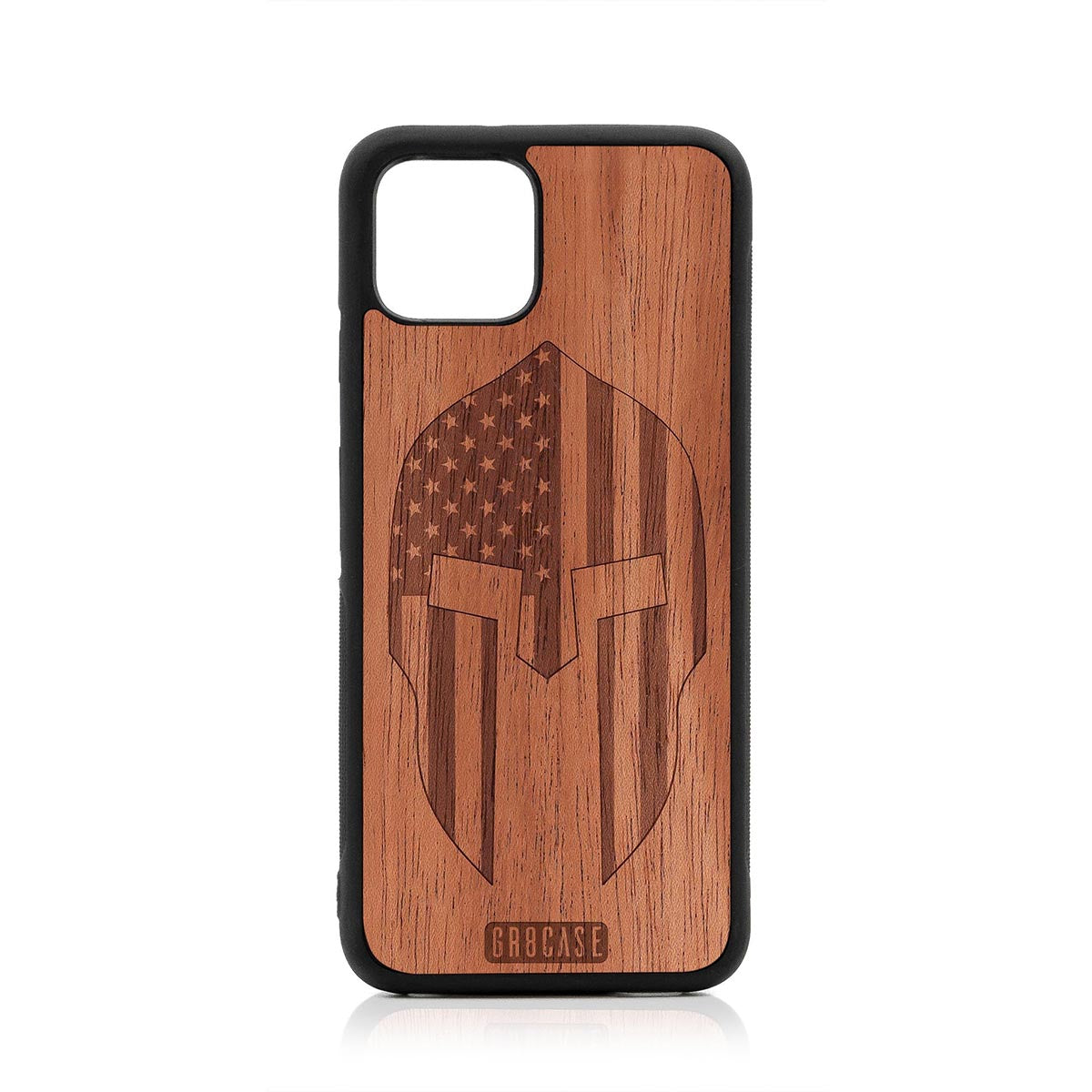 USA Spartan Helmet Design Wood Case Google Pixel 4