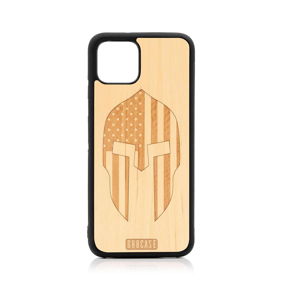 USA Spartan Helmet Design Wood Case Google Pixel 4