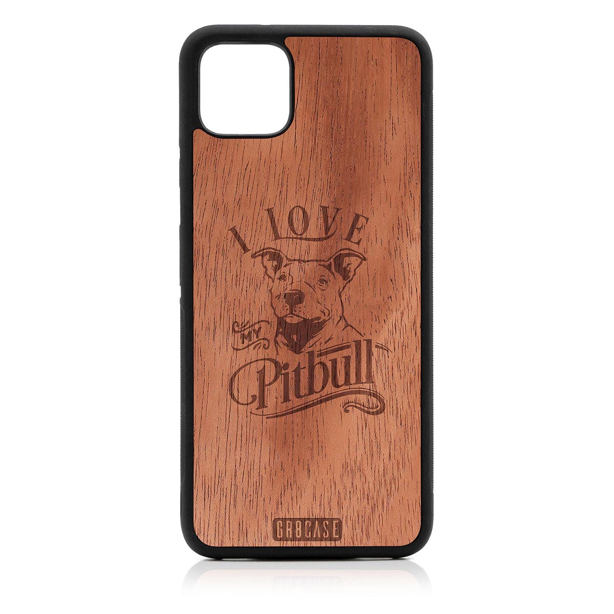 I Love My Pitbull Design Wood Case Google Pixel 4XL by GR8CASE