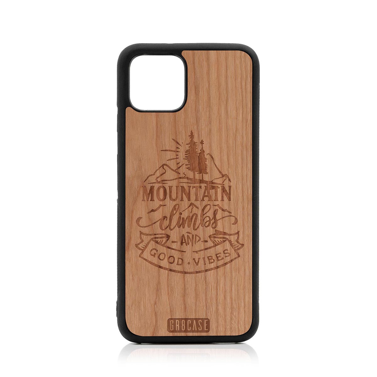 Mountain Climbs And Good Vibes Design Wood Case Google Pixel 4 by GR8CASE