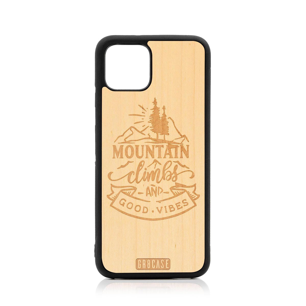 Mountain Climbs And Good Vibes Design Wood Case Google Pixel 4 by GR8CASE